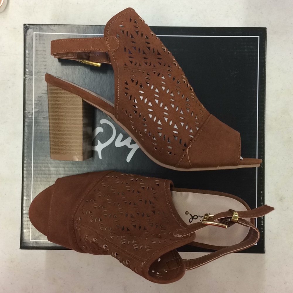 NIB Cognac Suede Ankle Boots